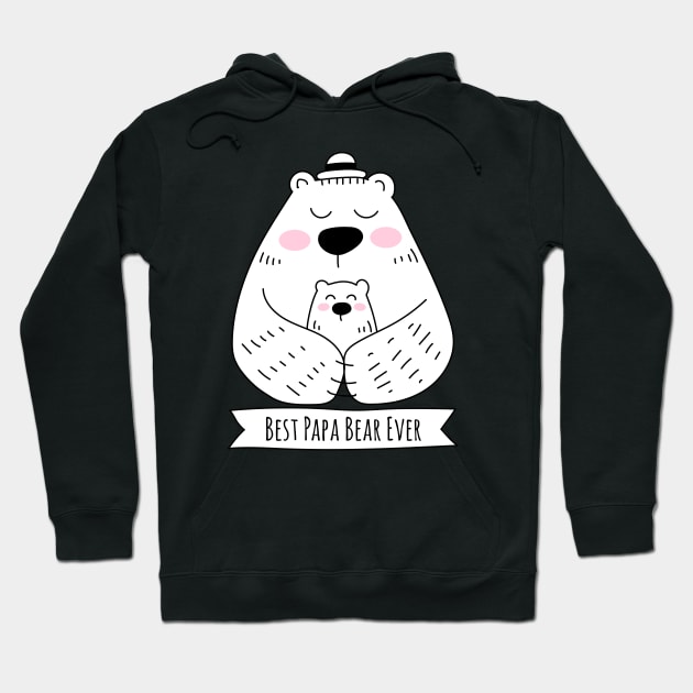 Best Papa Bear Ever - 1 Kid Hoodie by HappyCatPrints